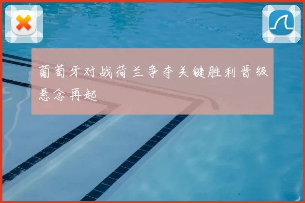 葡萄牙对战荷兰争夺关键胜利晋级悬念再起